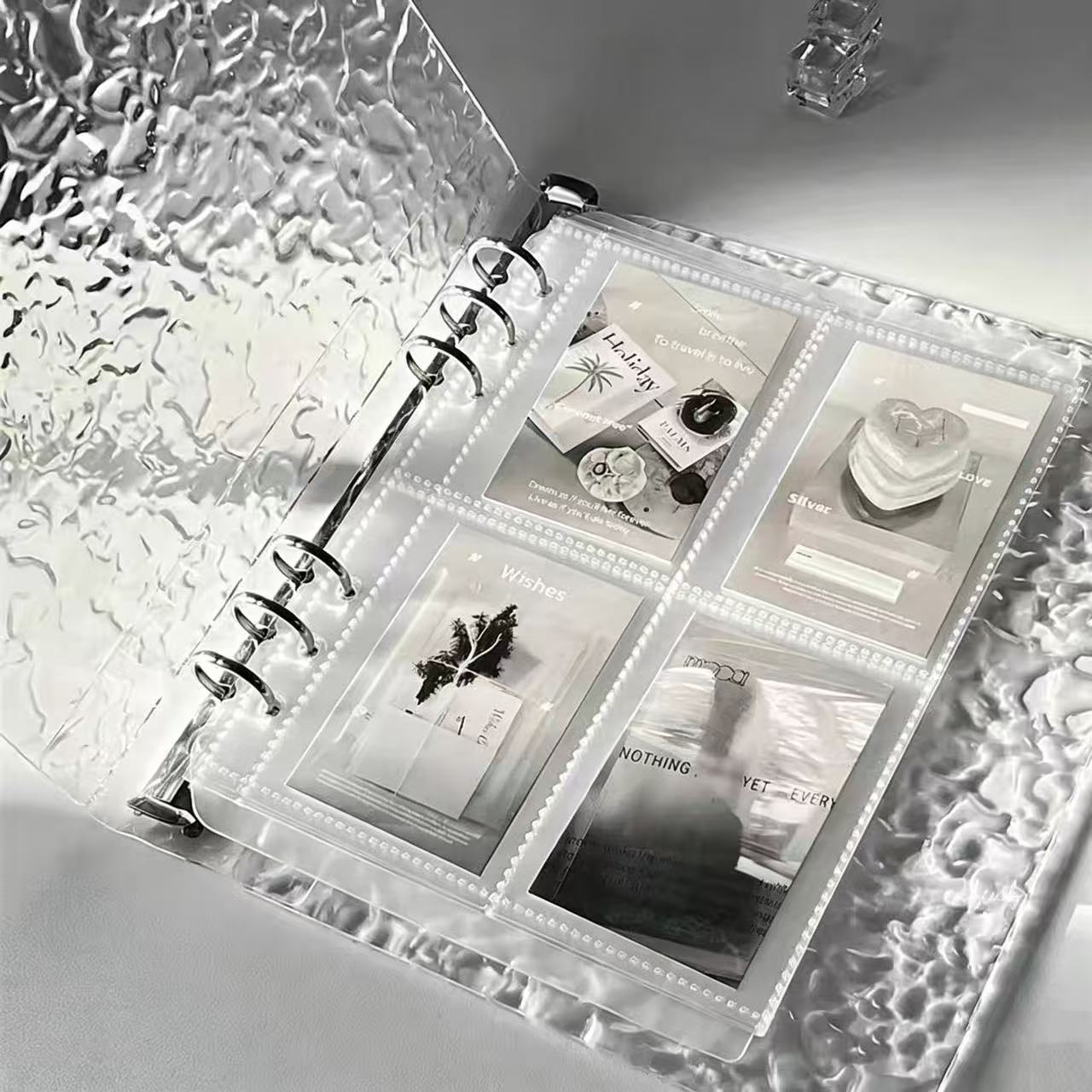 Water Ripple Acrylic Photocard Binder | A5 Loose-Leaf Album for Kpop & Blind Box Cards